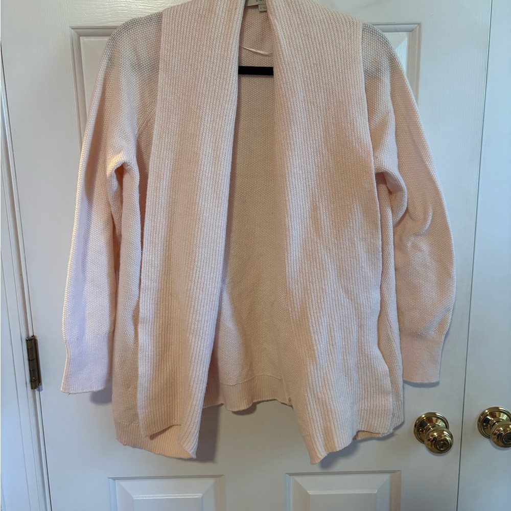 The lightest pink Loft knit cardigan